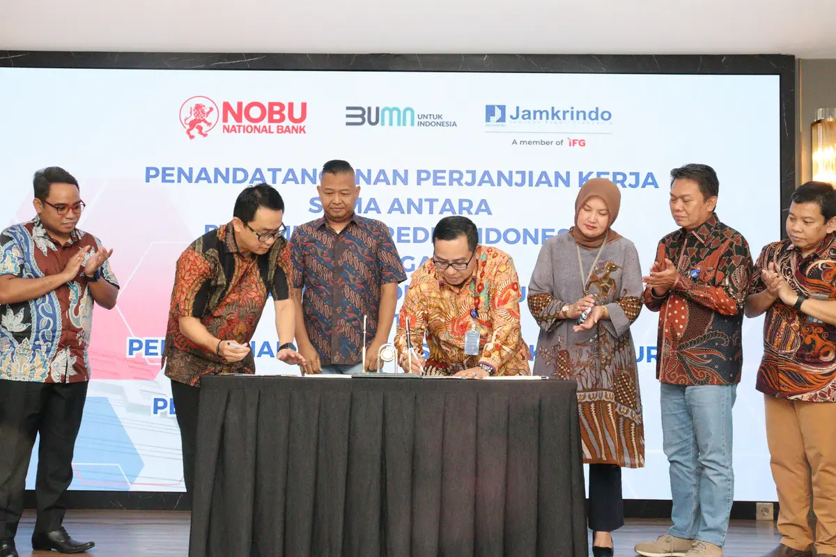 Jamkrindo melakukan penandatanganan kerja sama penjaminan kredit usaha rakyat (KUR) dan KUR online dengan dengan PT Bank Nationalnobu Tbk atau Bank Nobu