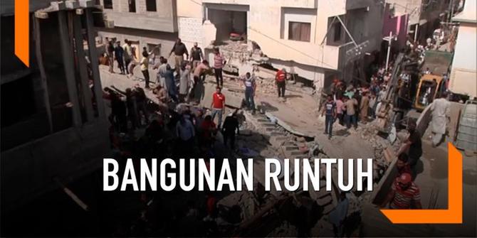 VIDEO: Bangunan Lantai 3 Runtuh, 2 Tewas