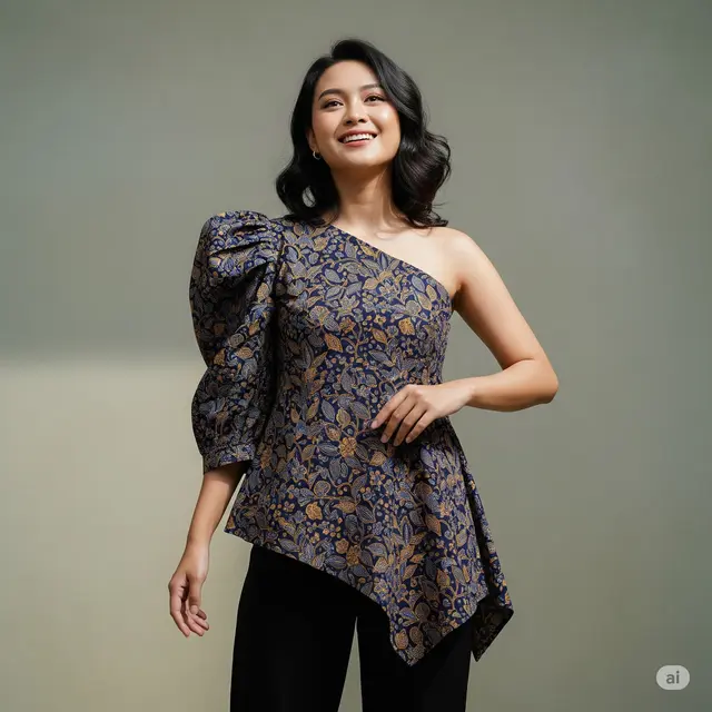 Model Batik Wanita Asymmetric. Foto: Gemini