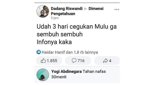 6 Pertanyaan Absurd di Status Facebook Ini Bikin Susah Tahan Tawa