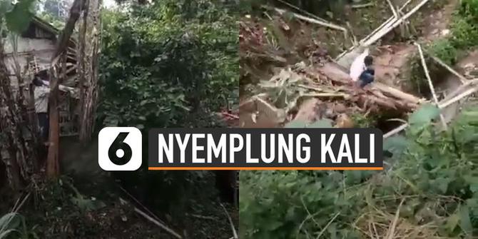 VIDEO: Ngilu, Pria Berniat Menebang Pohon Pisang Justru Nyemplung Kali