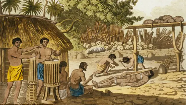 Ilustrasi ritual pengorbanan manusia (Foto: Stapleton Collection/Corbis).