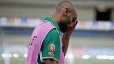 Ekspresi striker Timnas Mali, Frederic Kanoute di laga lawan Malawi di Chiazi Stadium, Cabinda, dalam penyisihan grup Piala Afrika Grup A, 18 Januari 2010. AFP PHOTO / ISSOUF SANOGO 