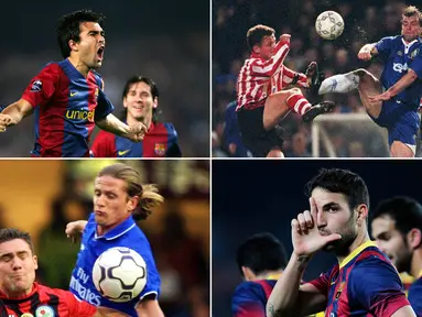Berikut ini tujuh bintang dunia yang pernah membela Barcelona dan Chelsea. Dua di antaranya, Cesc Fabregas dan Pedro yang hingga kini masih bermain untuk Chelsea. (Kolase foto-foto dari AFP)