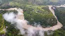 Foto dari udara yang diabadikan pada 6 September 2020 ini menunjukkan pemandangan Air Terjun Huangguoshu di Kota Anshun, Provinsi Guizhou, China barat daya. (Xinhua/Chen Xi)