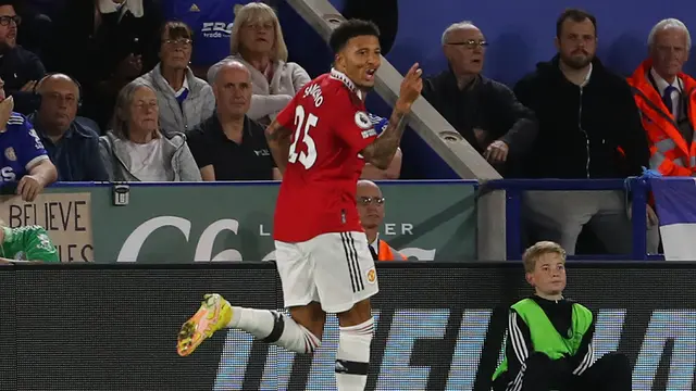 Foto: Gol Semata Wayang Jadon Sancho Bawa MU Curi Kemenangan dari Markas Leicester di Liga Inggris