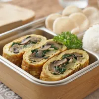 Resep telur dadar isi jamur dan bayam (AI generated)