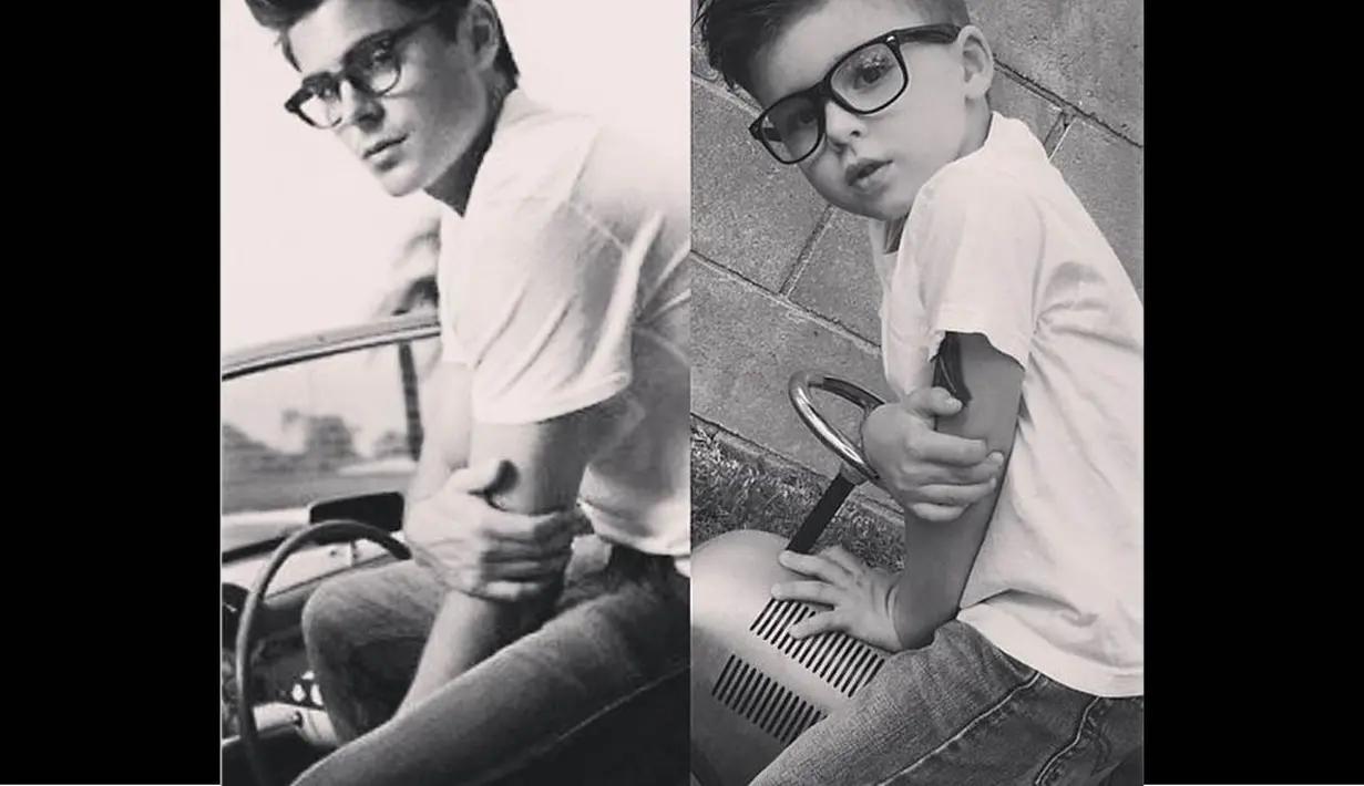 Ryker Wixom mencoba meniru gaya aktor Zac Efron. (instagram.com/ministylehacker)