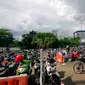 Salah satu lokasi parkir sepeda motor di Parkiran motor EX, Thamrin, Jakarta, Kamis (4/12/2014). (Liputan6.com/Johan Tallo)