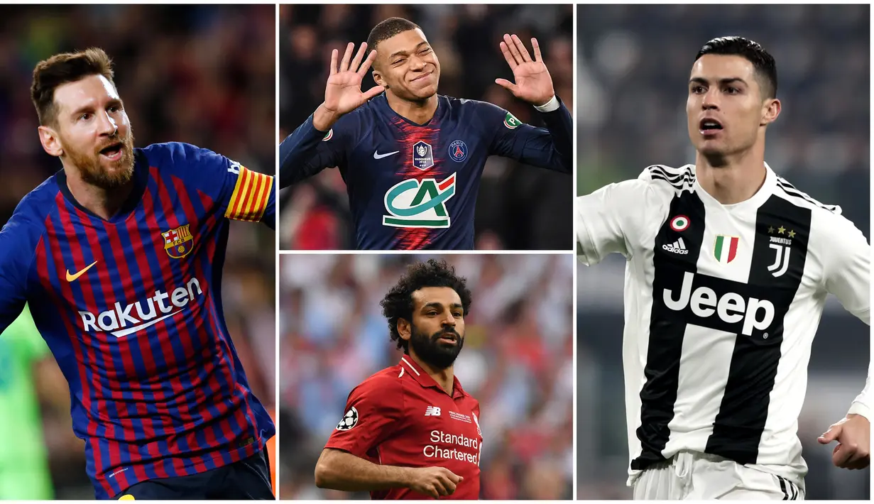 Berikut ini daftar kandidat pemain terbaik FIFA 2019. Masih ada nama Cristiano Ronaldo dan Lionel Messi. (Foto Kolase AP dan AFP)
