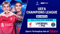 Link Live Streaming Big Match Liga Champions: Liverpool vs PSG di Vidio