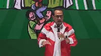 Menteri Perhubungan (Menhub) Budi Karya Sumadi dalam acara Grab &lsquo;Percaya Indonesia Merdeka dari polusi&rsquo;, di Ancol Jakarta, Senin (26/8/2024).