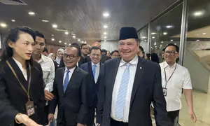 Menteri Koordinator  (Menko) Bidang Perekonomian Airlangga Hartarto, Rabu (20/5/2026). (Foto: Liputan6.com/Immanuel Christian)