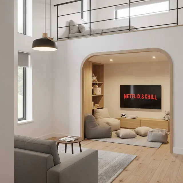 Rumah Sederhana 2 Lantai Minimalis dengan Area Netflix & Chill