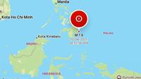 Gempa Magnitudo 7,6 mengguncang wilayah Melonguane Sulut, Jumat (10/10/2025), pukul 08.43.58 WIB. (Liputan6.com/ Dok BMKG)