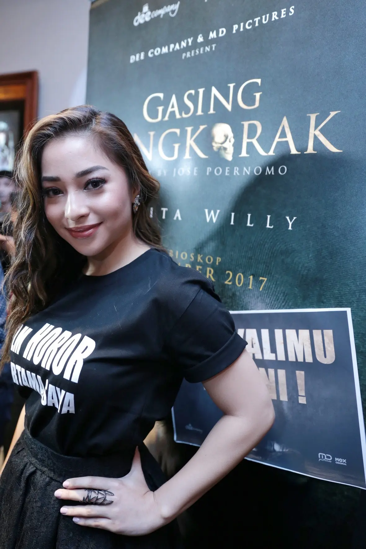 Nikita Willy di Preskon film Gasing Tengkorak (Adrian Putra/bintang.com)