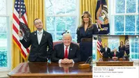 Foto viral bersama Donald Trump di Gedung Putih. (Facebook Nikos Giannopoulos)