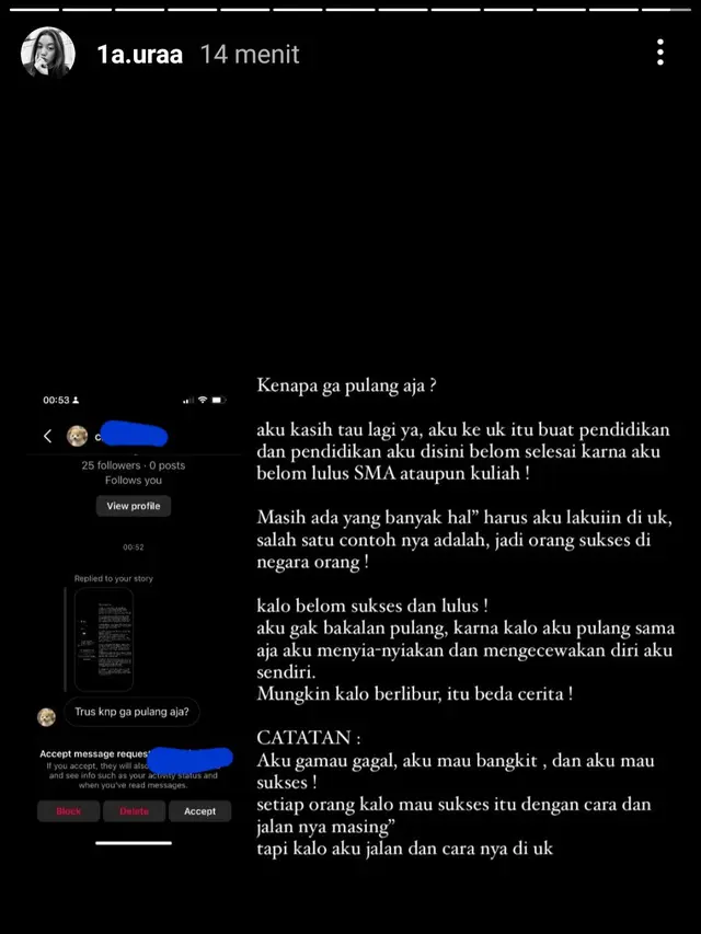 Unggahan Lolly anak Nikita Mirzani. (Foto: Dok. Instagram @1aurabd)