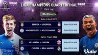 Link Live Streaming Perempat Final Liga Champions 2021/2022 Leg Pertama di Vidio. (Sumber : dok. vidio.com)