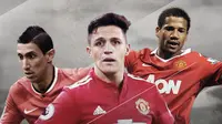 Alexis Sanchez, Angel Di Maria dan Bebe. (Bola.com/Dody Iryawan)