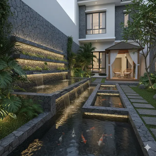 7 Model Rumah Kecil tapi Luas dengan Kolam Ikan Minimalis, Bikin Hunian Terlihat Adem dan Elegan