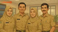 Banner Infografis Usulan Usia ASN Pensiun 70 Tahun. (Liputan6.com/Abdillah/Gotri)