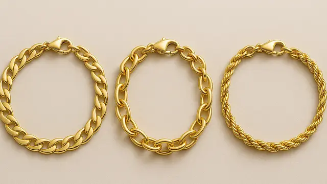 Model Gelang Emas Rantai Tebal untuk Usia 40 Tahun