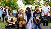 Bupati Banyuwangi, Ipuk Fiestiandani menggelar halal bihalal bersama para difabel di Pendopo Sabha Swagatha Blambangan, Selasa (16/4/2024).