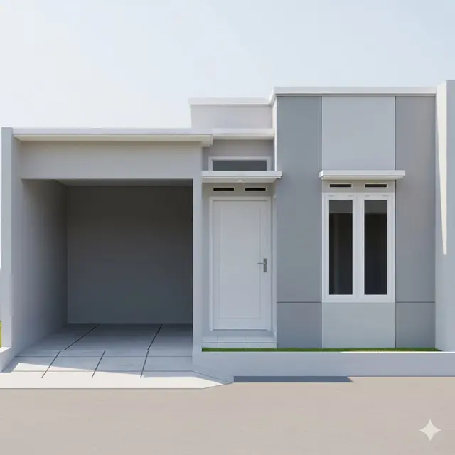 Desain dengan Garasi Depan Mini