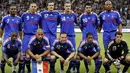Players of the French football team pose prior to the friendly football match France vs. Paraguay ahead of ahead of the Europe 2008 tournament, on May 31, 2008 at the Stadium in Toulouse, French. AFP PHOTO / FRANCK FIFE