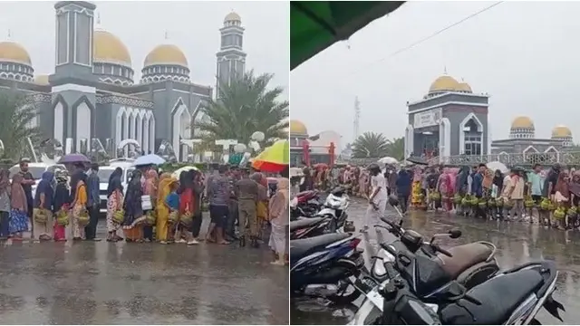 6 Potret Orang Antre Gas LPG 3 Kg, Rela Terjang Panas dan Hujan