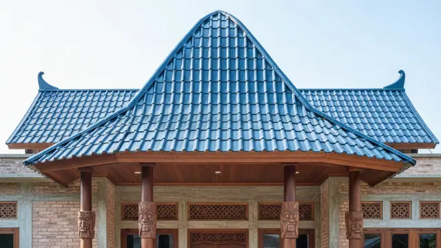 Model Teras Rumah Adem Ala Rumah Kampung Modern. AI