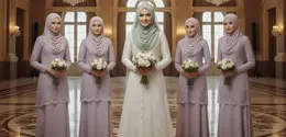 Gaun Bridesmaid Warna Cream yang Trendy (Gambar oleh Gemini AI)