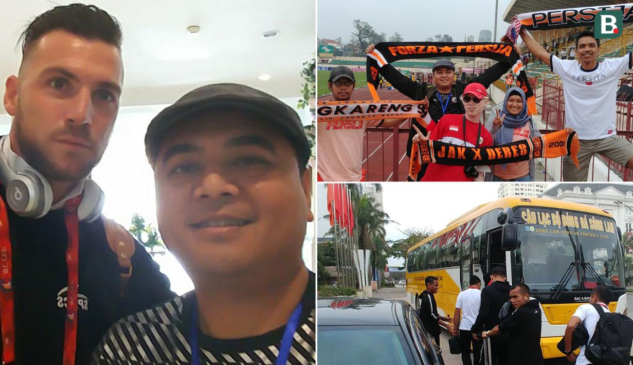 Berikut ini foto-foto keseruan The Jakmania saat mengikuti Persija Jakarta away ke Vietnam. Macan Kemayoran datang untuk laga Piala AFC melawang Song Lam Nghe An. (Kolase foto-foto Bola.com/Reza Khomaini)