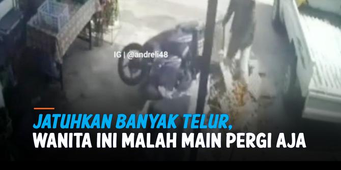 VIDEO: Bikin Geram, Wanita Malah Cuek Usai Jatuhkan Telur Milik Pedagang