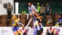 Popsivo PGN Polwan menelan kekalahan ketiga di Proliga 2018 (Liputan6.com/Dimas Angga P)