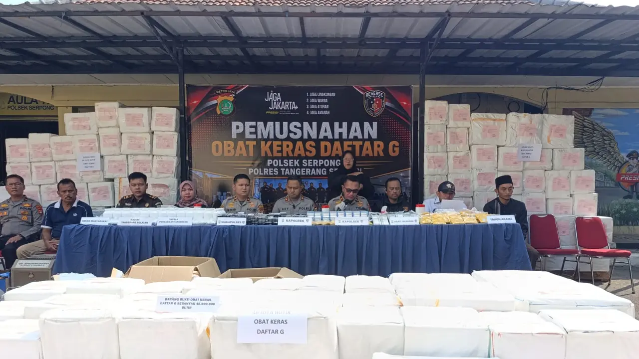 46 Juta Butir Obat Keras Daftar G Dimusnahkan Polres Tangsel