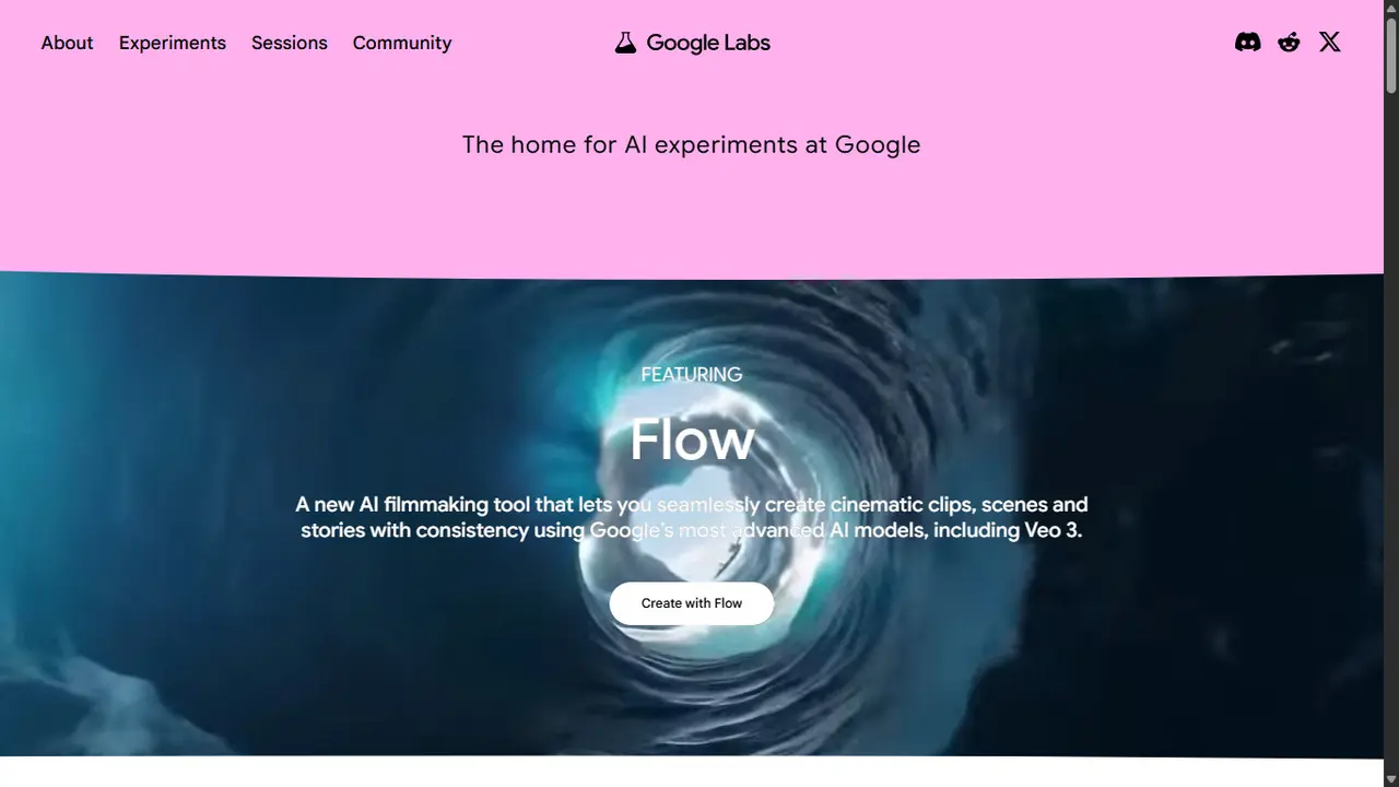 Tampilan beranda Google Labs.