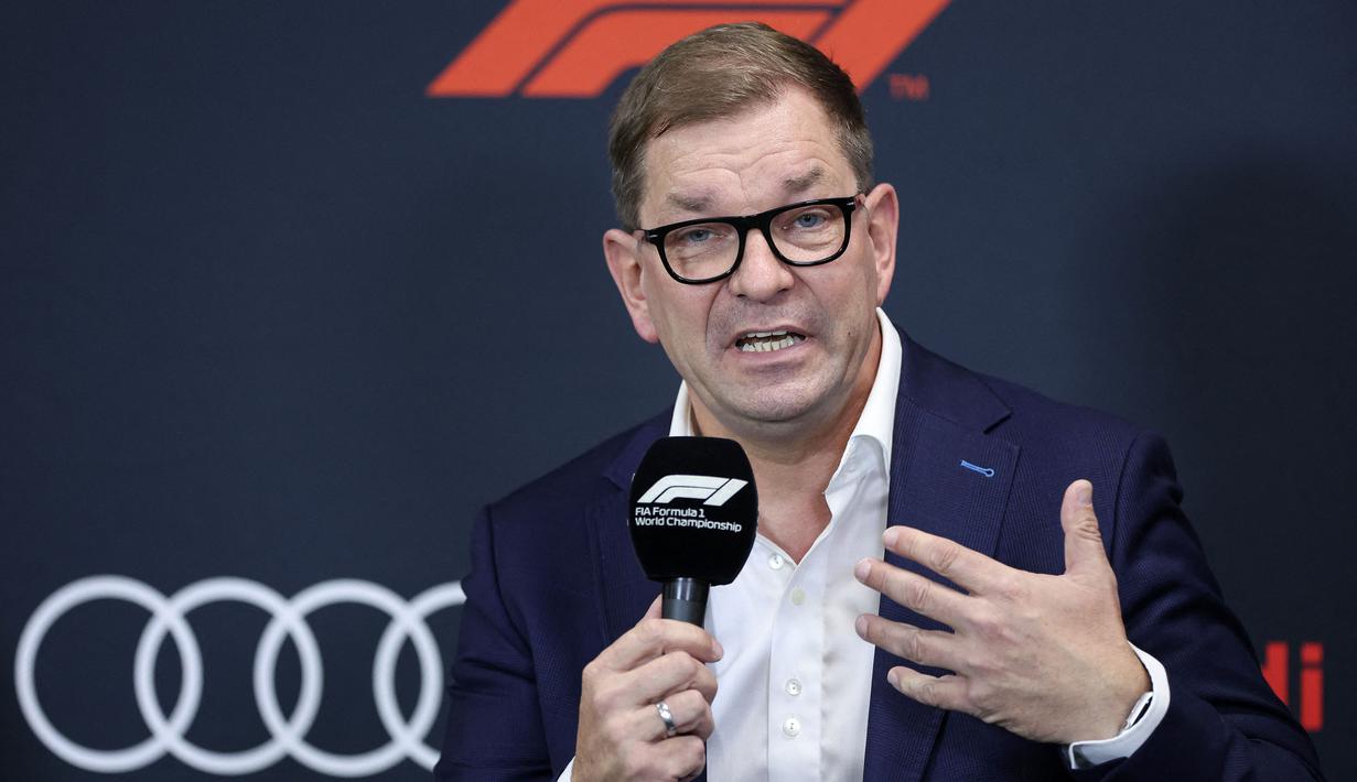 Chairman of The Board Management Audi AG, Markus Duesmann mengatakan bahwa pihaknya mengumumkan keikutsertaannya di F1 sebagai penyedia mesin atau Power Unit. (AFP/Kenzo Tribouillard)