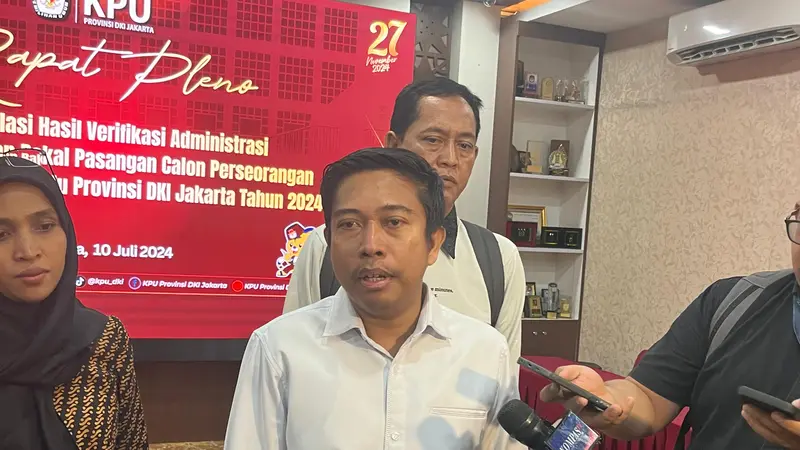 Ketua Divisi Teknis KPU DKI Dody Wijaya mengatakan, KPU Jakarta akan melakukan verifikasi faktual syarat dukungan bakal calon perseorangan atau independen Dharma Pongrekun-Kun Wardana untuk Pilkada Jakarta 2024.