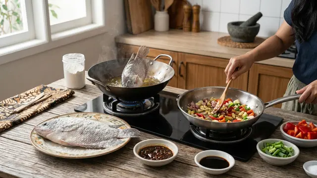 Resep Gurame Siram Bumbu Tiram yang Gurih dan Praktis (AI Generated)