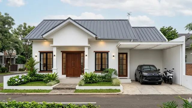 Desain Rumah Sederhana dengan 2 Pintu Masuk. Gemini