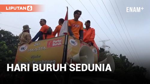 VIDEO : Ribuan Buruh Jabodetabek Berkumpul di Jakarta