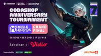 Saksikan Live Streaming Grand Final Codashop Anniversary Tournament Mobile Legends di Vidio. (Sumber : dok. vidio.com)
