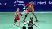 Ganda campuran Indonesia Tontowi Ahmad / Liliyana Natsir lolos ke babak kedua China Terbuka Super Series Premier 2017 yang berlangsung di Haixia Olympic Sports Center, Fuzhou, Rabu (15/11/2017) pagi WIB. (Humas PP PBSI)