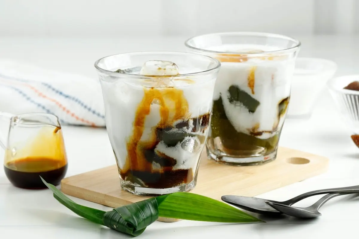 cincau hijau gula merah es daluman