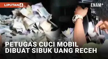 Petugas jasa cuci mobil geleng-geleng saat hendak membersihkan interior kendaraan. Dalam video yang viral, tampak petugas disibukkan dengan tumpukan uang. Uniknya, uang tersebut dikumpulkan dari sela-sela yang menyelip di beberapa bagian dalam mobil.