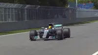 Lewis Hamiton menyegel pole position keenam di F1 GP Kanada setelah mencatat waktu tercepat pada kualifikasi, Sabtu (10/6/2017). (Twitter/F1)