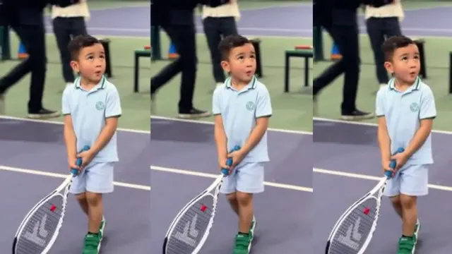 Potret Rayyanza Ikut Latihan Tenis Didampingi Nagita Slavina. (instagram/tercipungcipung)
