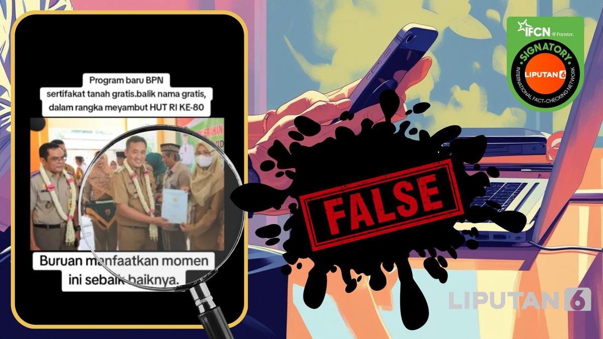 Cek Fakta: Hoaks Link Pendaftaran Sertifikat Tanah dan Balik Nama Gratis dari BPN